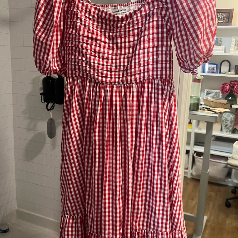 Abercrombie & Fitch Red Checkered Dress